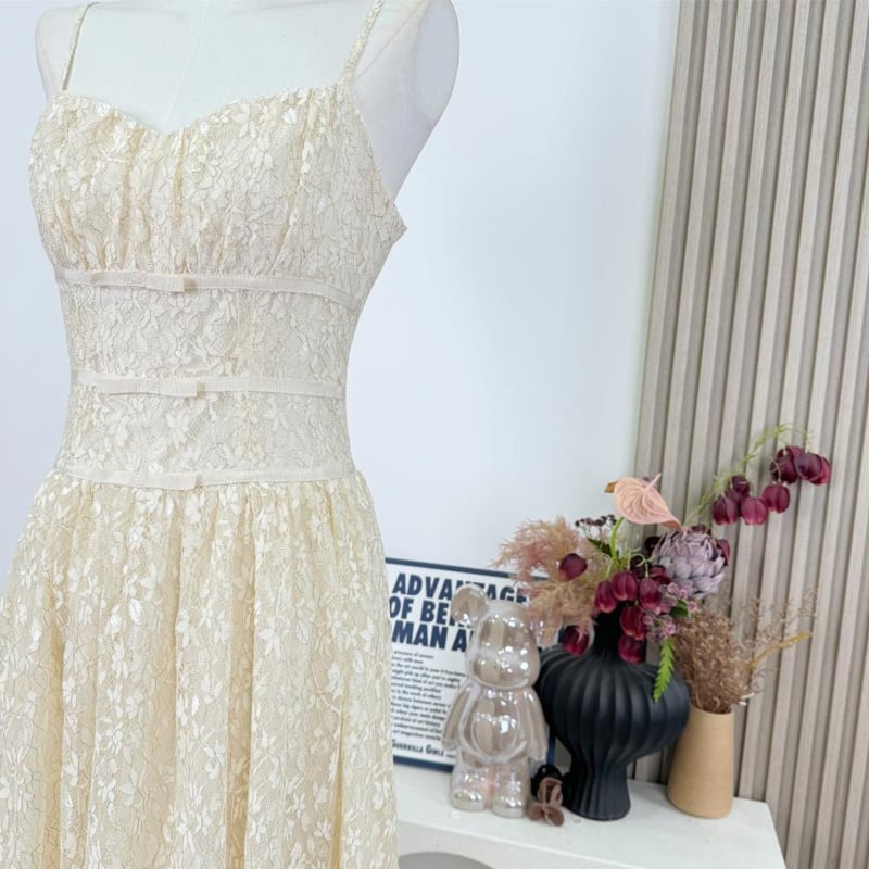 【dress】レースキャミワンピース Q7955