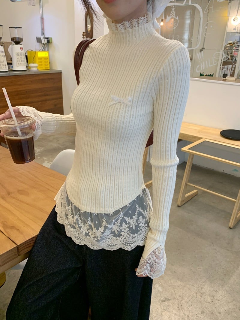 【tops】ドッキングニットトップス　M27458