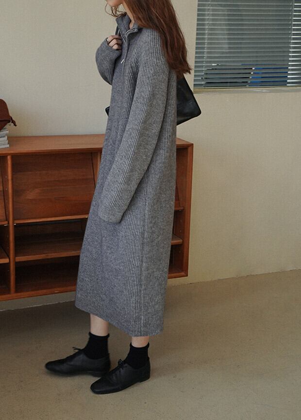 【dress】ファスナーニットワンピース　M27224
