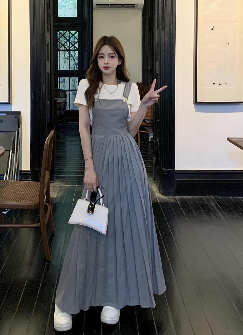 【set】Tシャツ+サロペットワンピース２点セットG21505