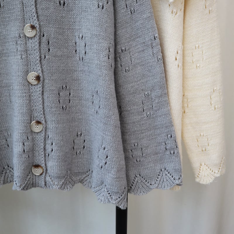 【outer】カットワークニットカーデ　M25737