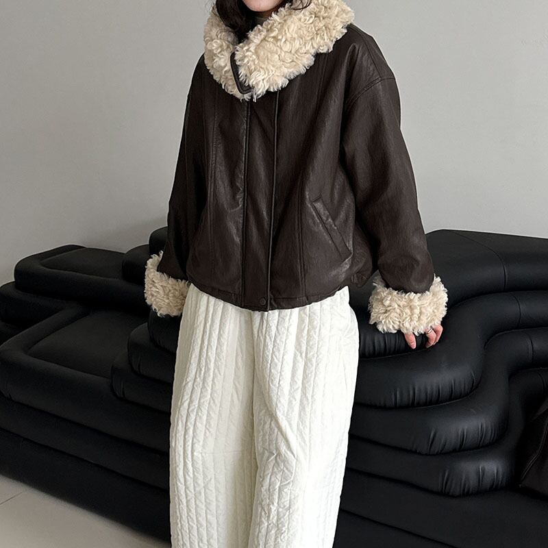 【outer】ファードッキングPUダウンコート Q7363
