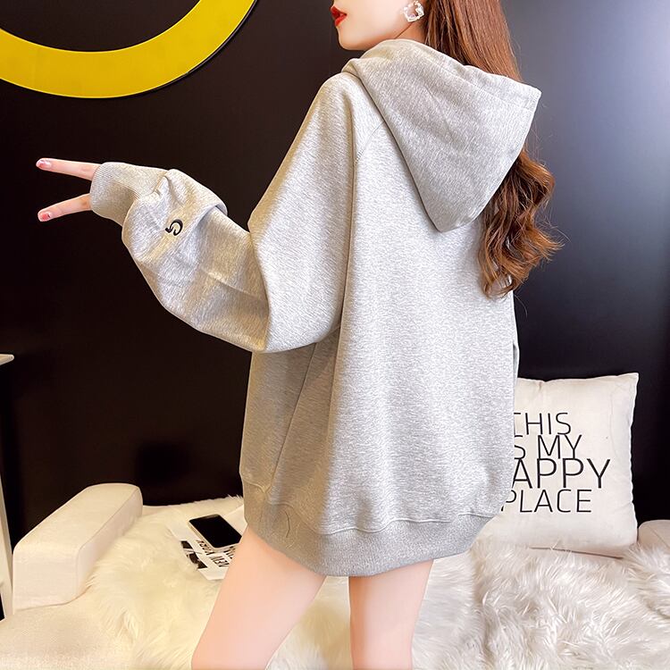 【tops】韓国ファッションフード付き長袖英字柄秋新作3色カジュアル薄手着回しパーカーF0722