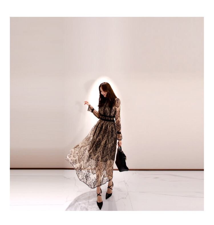 【dress】上品な質感!気質満点レトロファッション高品質レディースレースワンピース G5898