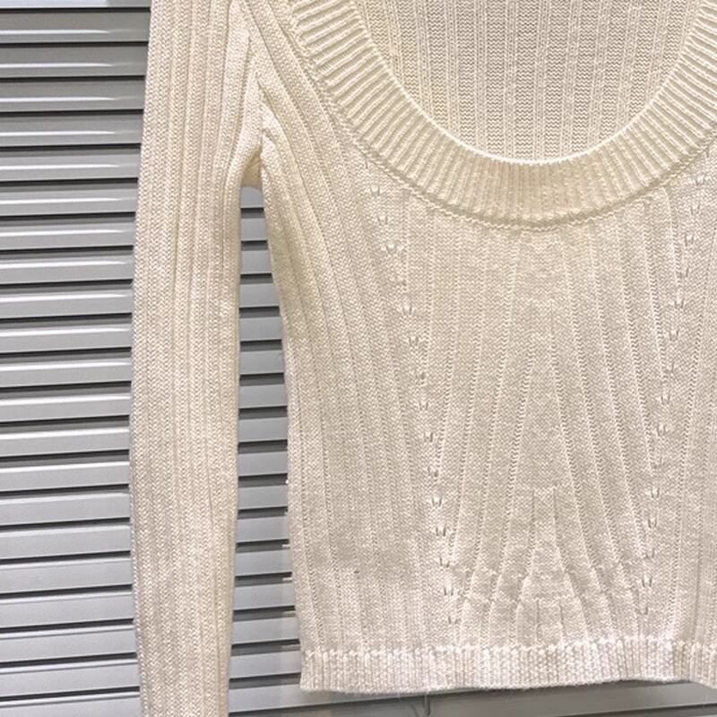 【tops】袖ファーニットトップス Q7333