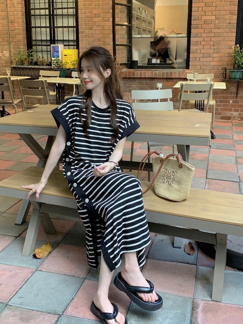 【dress】ボーダー柄ワンピース　M25123