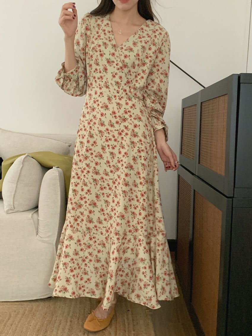 【dress】花柄ワンピース　M25690