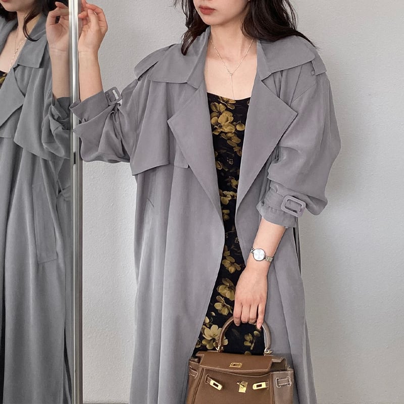 【outer】ロングトレンチコート Q8280