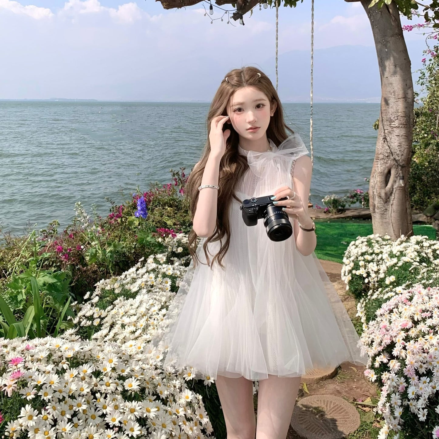 【dress】リボンチュールワンピース　M30759
