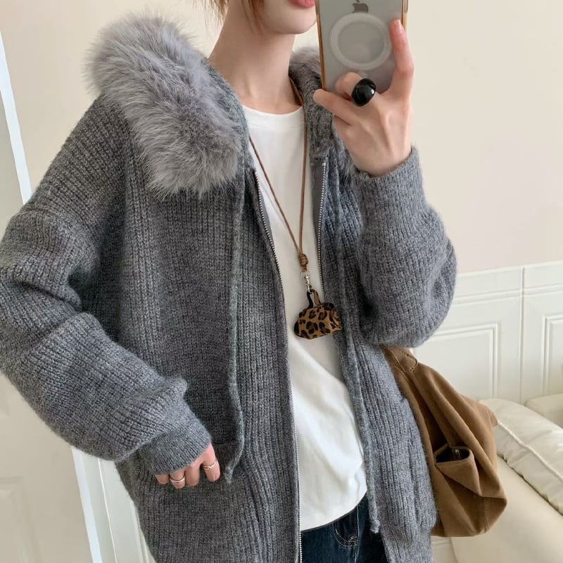 【outer】Wジップニットカーディガン Q6994