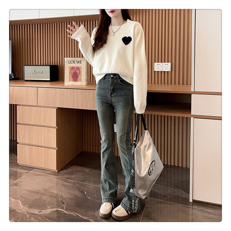 【tops】クルーネックニットセーター　M18596