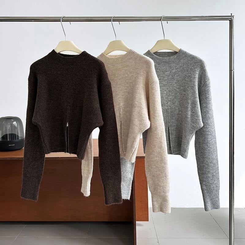 【tops】ファスナーニットセーター　M25667