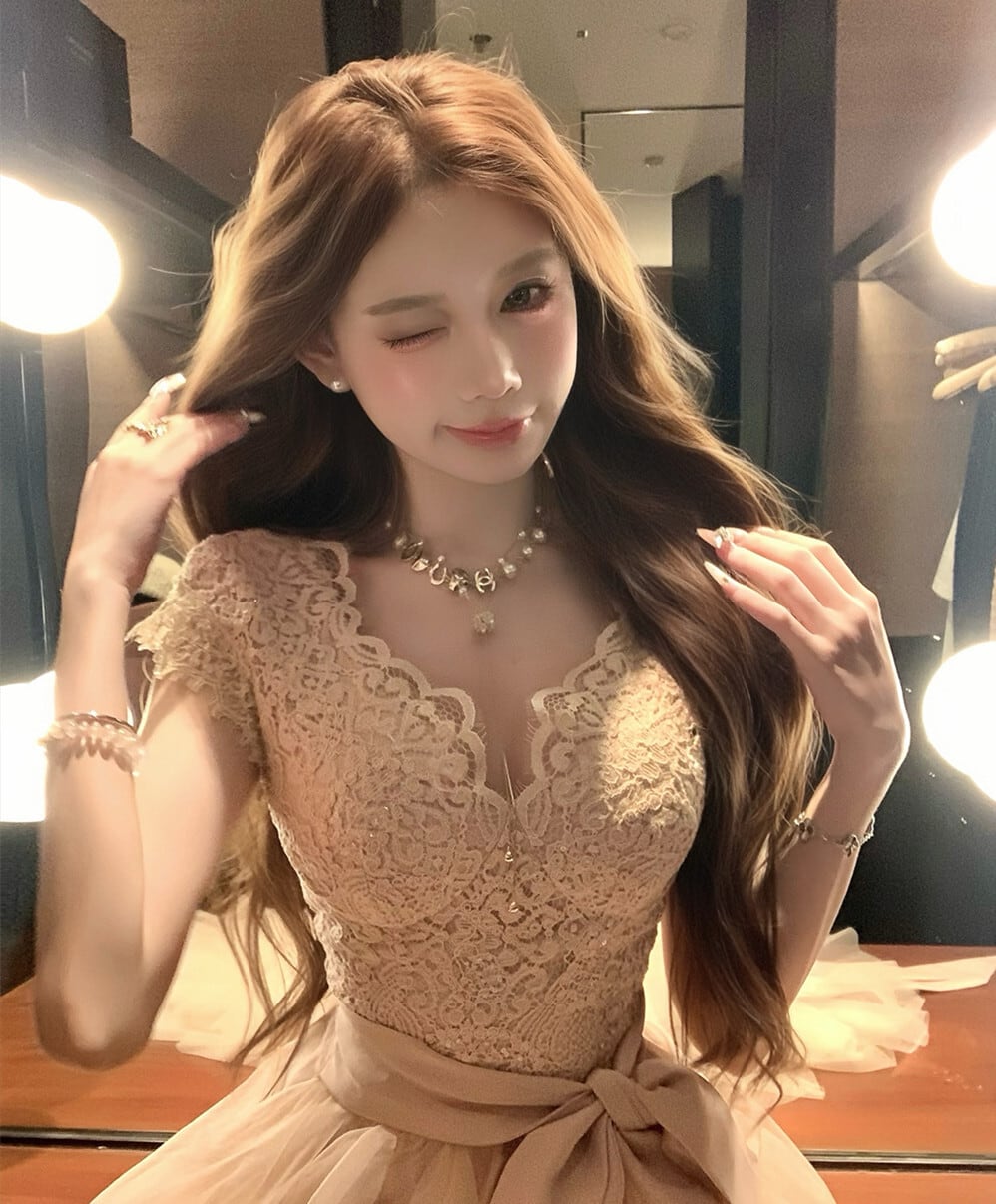 【dress】イレヘムチュールワンピース　N3411