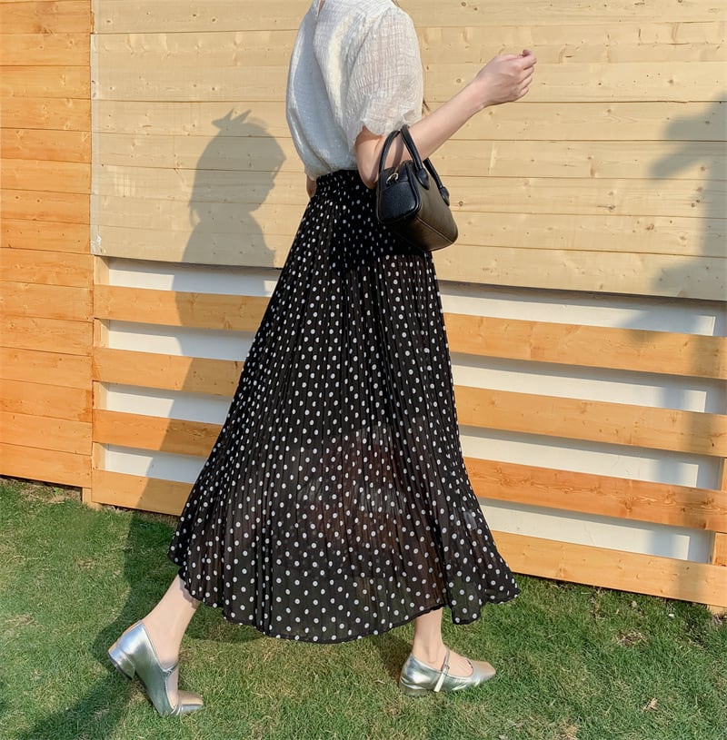 【bottoms】シフォンドット柄スカートG20489