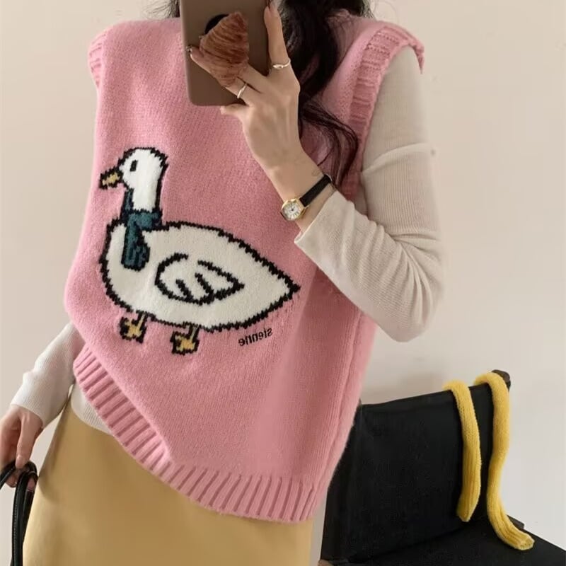【tops】刺繍ニットベスト　M28921