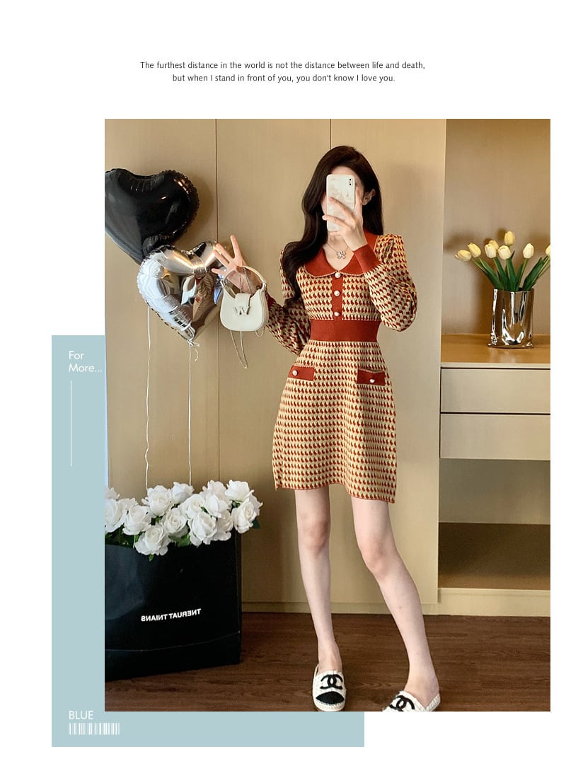 【dress】ジャカードニットワンピース　M28390