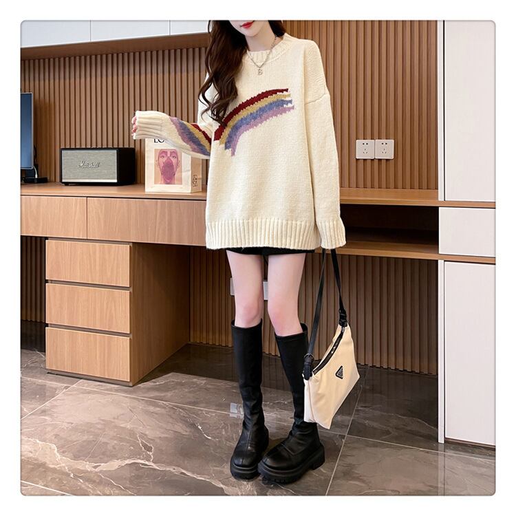 【tops】クルーネックニットセーター　M18542