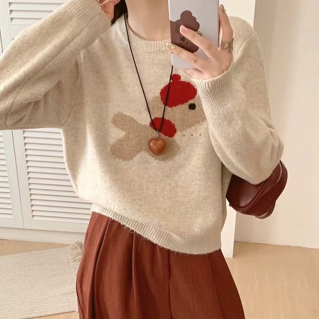 【tops】クルーネックニットセーター　M28824