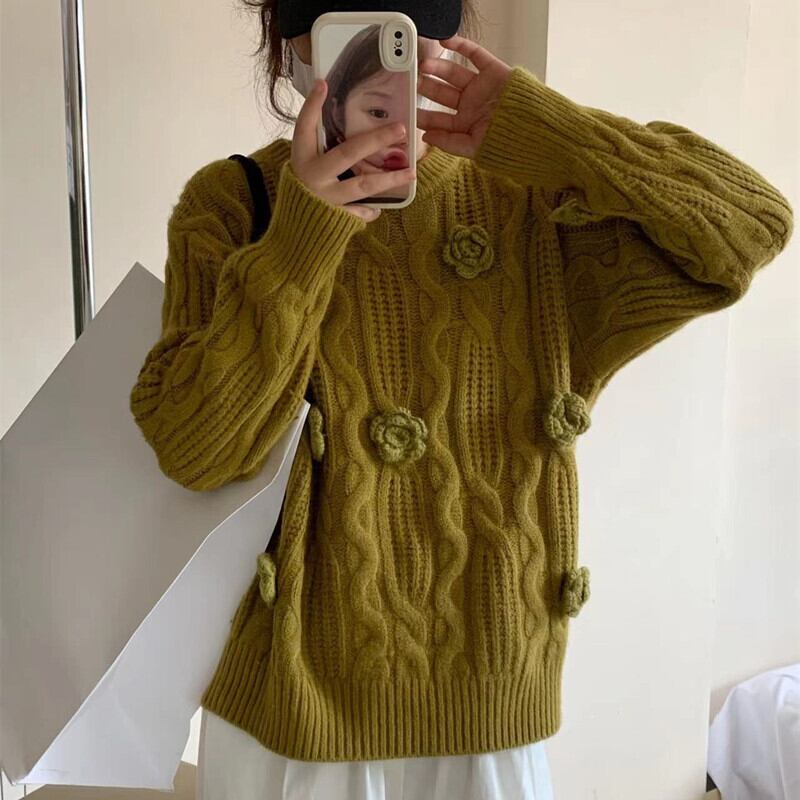 【tops】クルーネックニットセーター　M19144