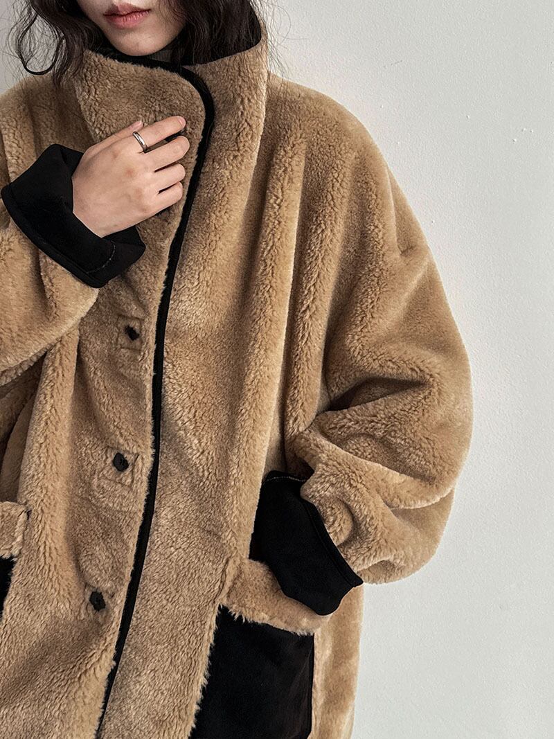 【outer】ハイネックボアコート Q7266