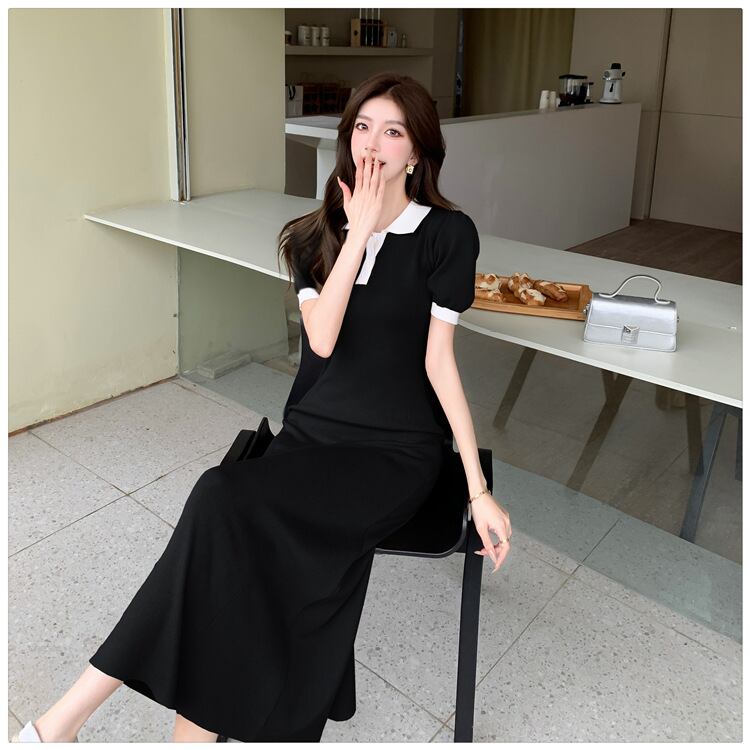 【dress】POLOネックニットワンピース G21110