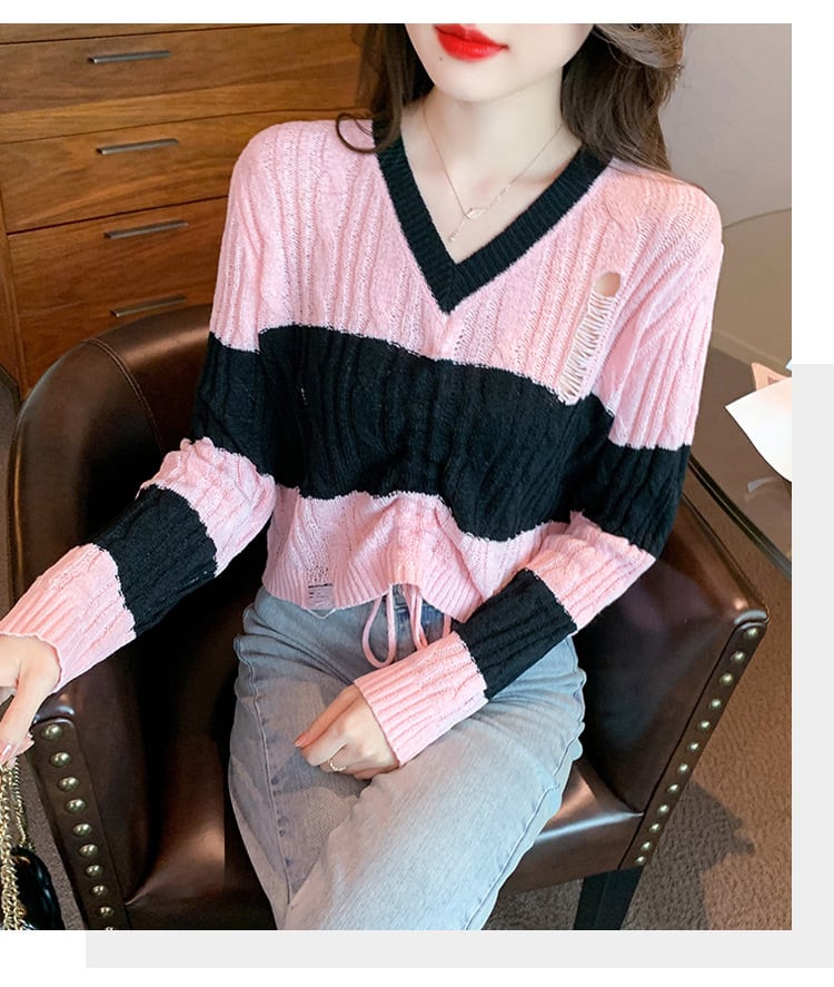 【tops】カットワークニットセーター　M25768