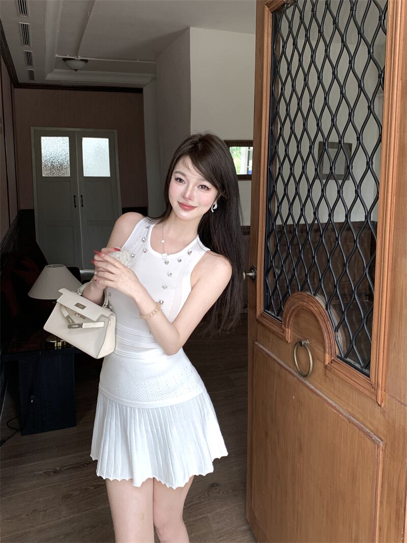 【dress】ノースリーブプリーツミニワンピース　M29821