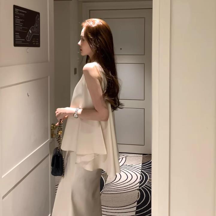 【set】イレギュラータンクトップ+スカート２点セットF7417