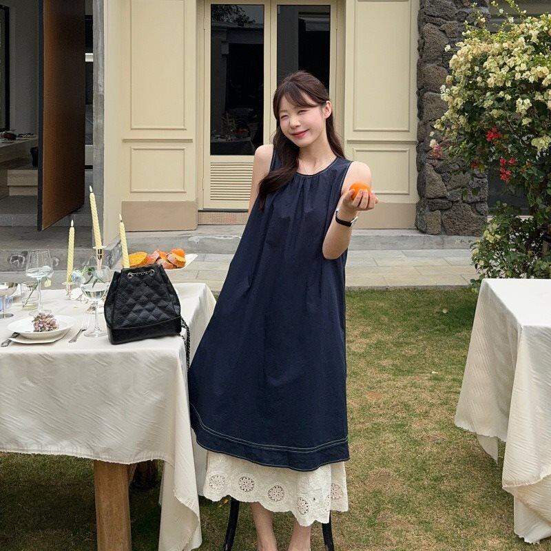 【dress】レース切り替えノースリーブワンピース　M29817