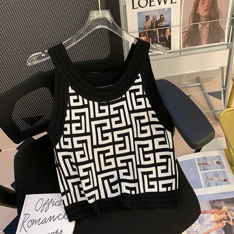 【tops】2色ノースリーブキャミソールF7175