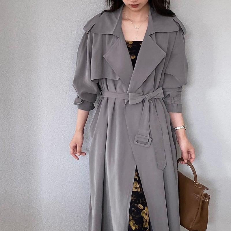【outer】ロングトレンチコート Q8280