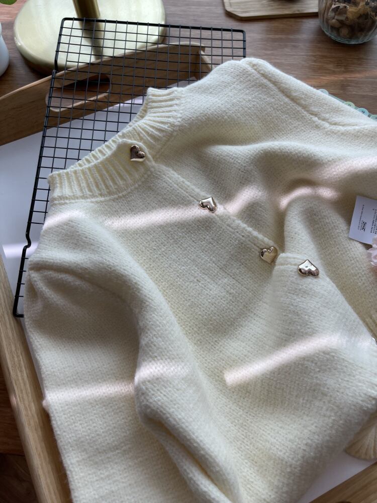 【outer】クルーネックニットカーデ　M18108