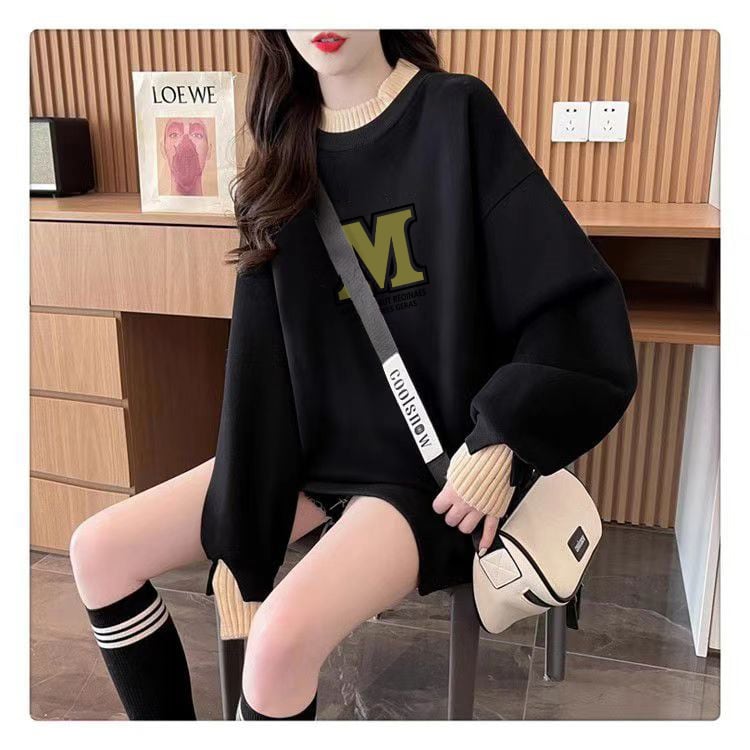 【tops】裹起毛プリントプルオーバー　M28809