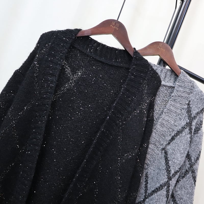 【outer】ロング丈ニットカーデ　M25412