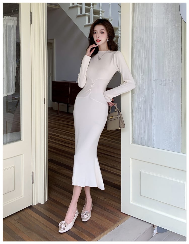 【dress】マーメイドニットワンピース　M25367