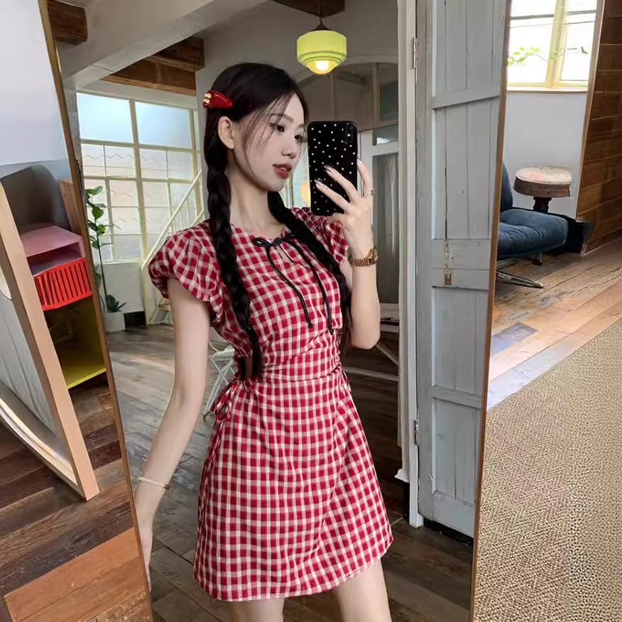 【dress】チェック柄ワンピース　M24139