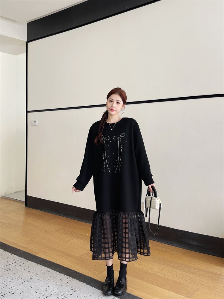 【dress】ビジュードッキングカジュアルワンピース　M28929