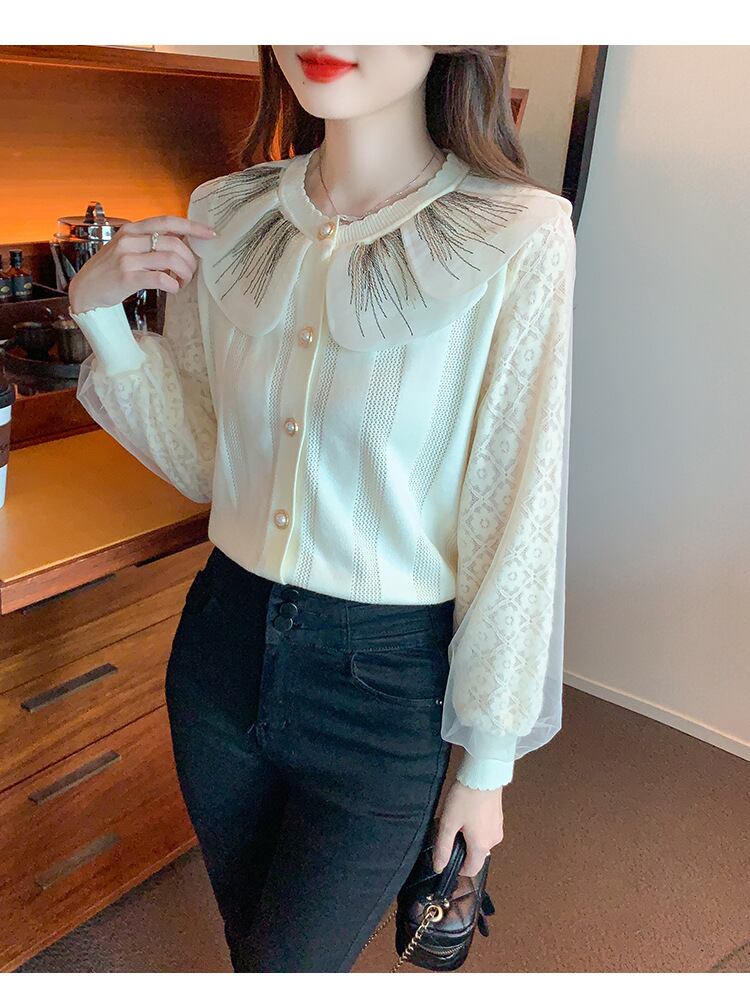 【tops】ドッキングニットトップス　M18814