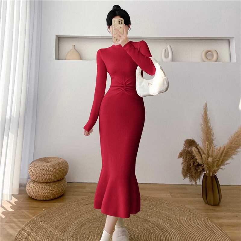 【dress】マーメイドニットワンピース Q7183