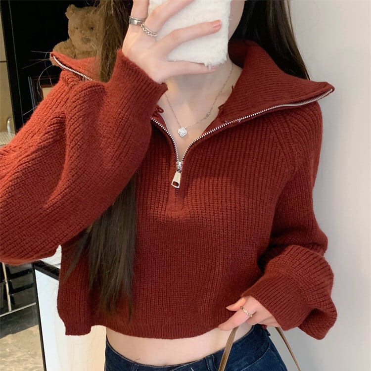 【tops】ファスナーニットセーター　M28416