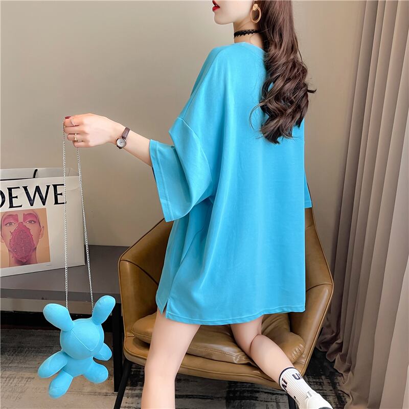 【tops】清新合わせやすい3色ラウンドネック半袖着回しゆったりTシャツF0311