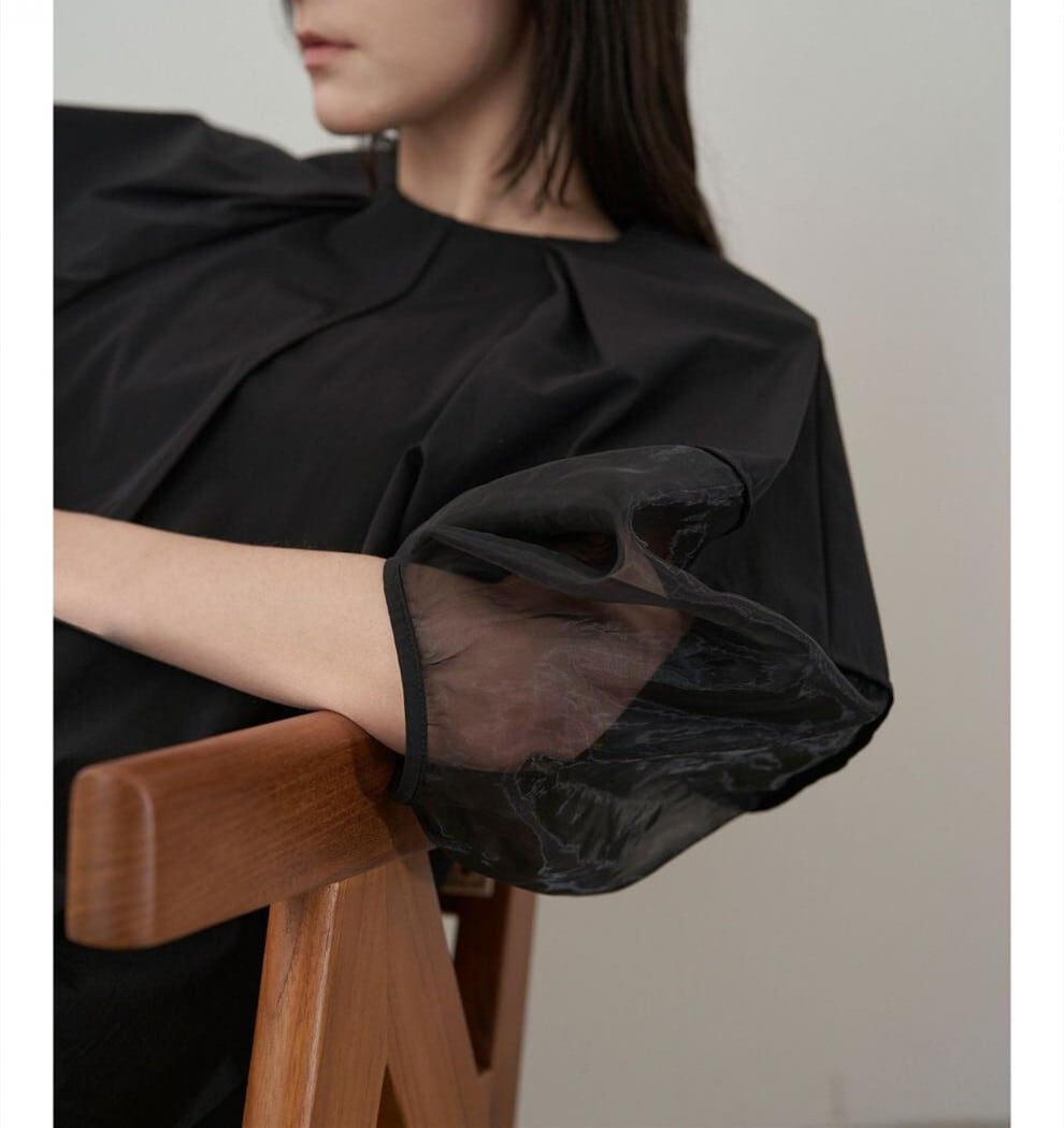 【tops】チュールコンビブラウス　M29949