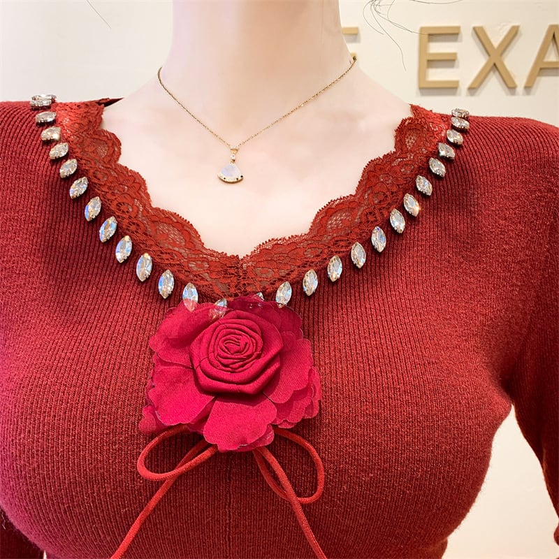 【tops】立体フラワーニットトップス　M27793