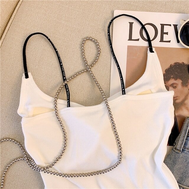 【tops】2色ニットキャミソールF7366