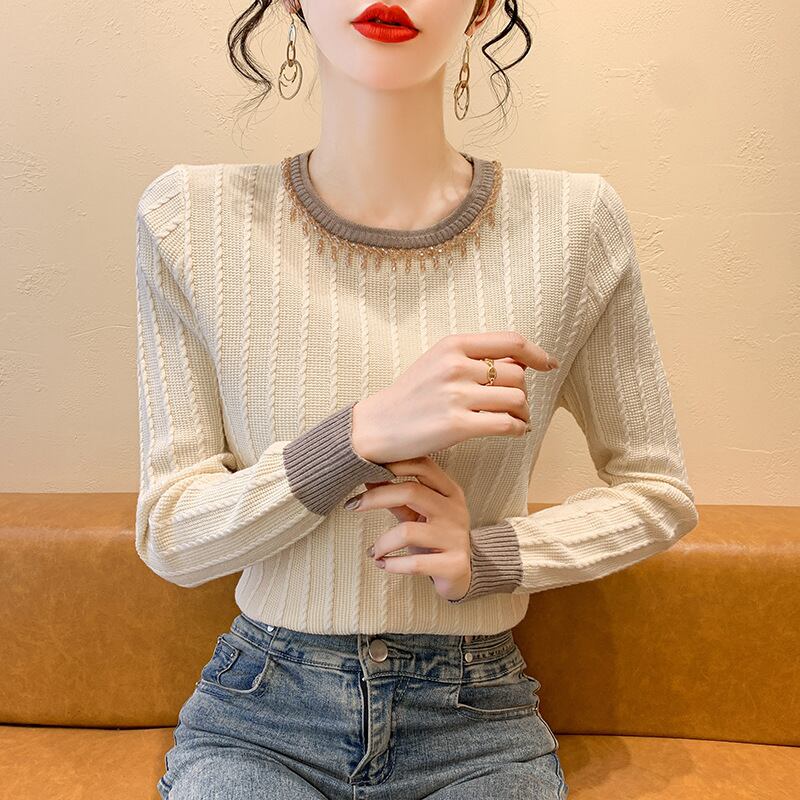 【tops】クルーネックニットトップス　M27423