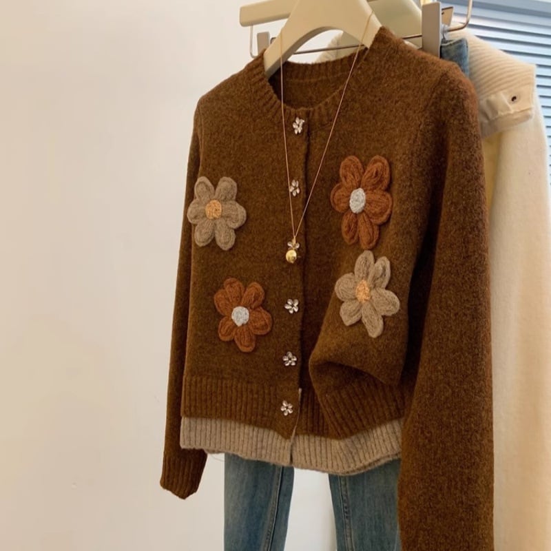 【outer】配色ニットカーデ　M29018