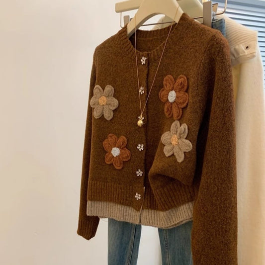 【outer】配色ニットカーデ　M29018