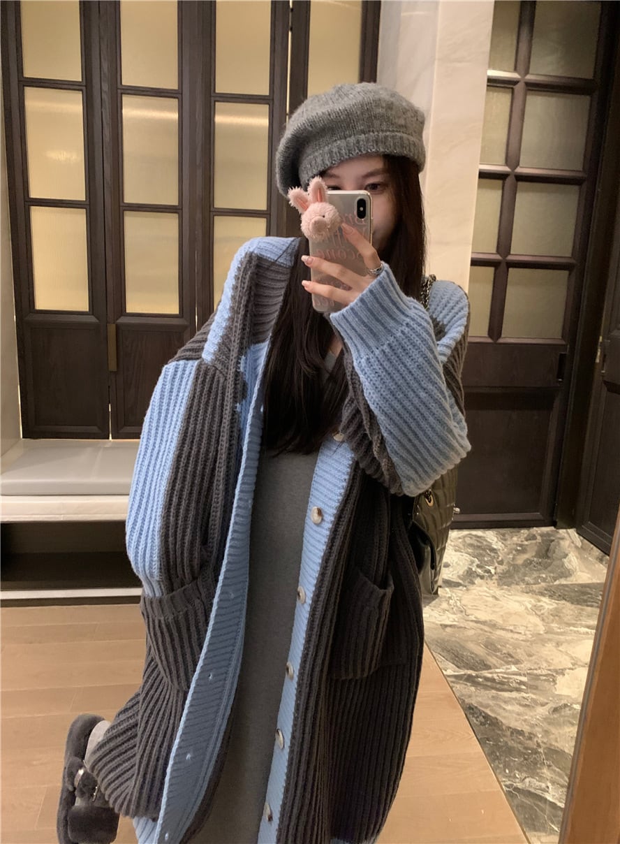 【outer】ロング丈ニットカーデ　M28185