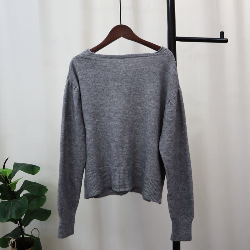 【outer】リボン付きニットカーデ　M27395