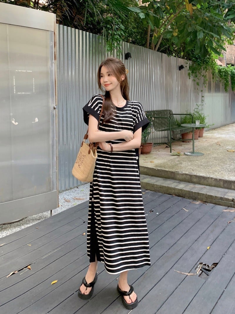 【dress】ボーダー柄ワンピース　M25123